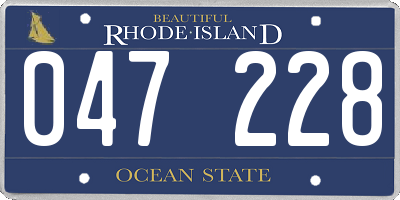 RI license plate 047228
