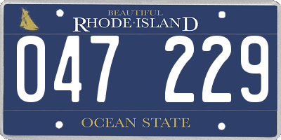 RI license plate 047229