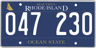 RI license plate 047230