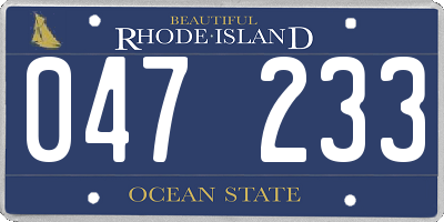 RI license plate 047233