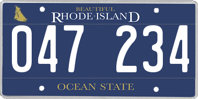 RI license plate 047234