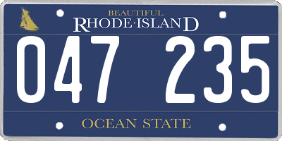 RI license plate 047235