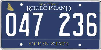RI license plate 047236