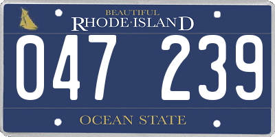 RI license plate 047239