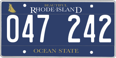 RI license plate 047242