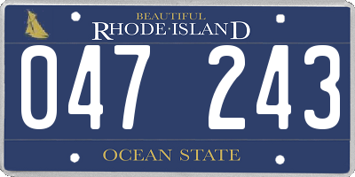 RI license plate 047243