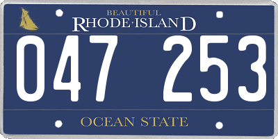 RI license plate 047253