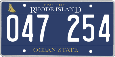 RI license plate 047254