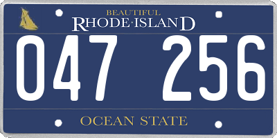 RI license plate 047256