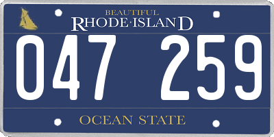 RI license plate 047259