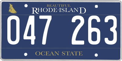 RI license plate 047263