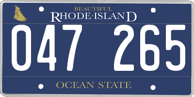 RI license plate 047265