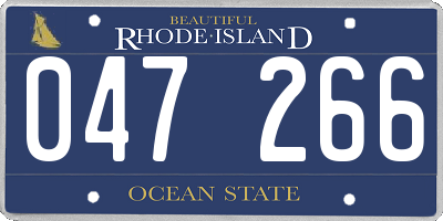RI license plate 047266