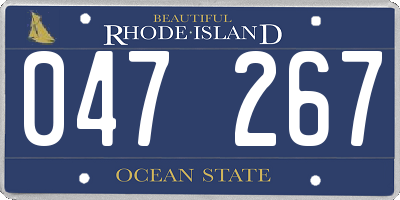 RI license plate 047267