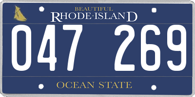 RI license plate 047269