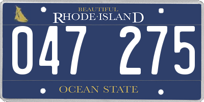 RI license plate 047275