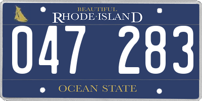 RI license plate 047283