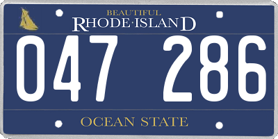 RI license plate 047286