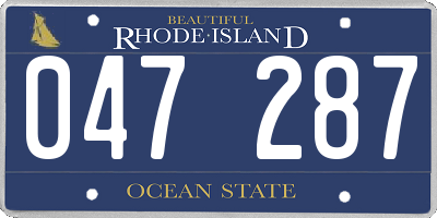RI license plate 047287