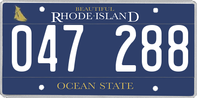 RI license plate 047288