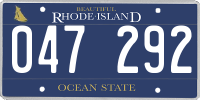 RI license plate 047292
