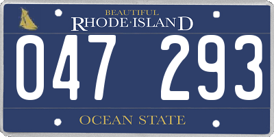 RI license plate 047293