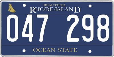 RI license plate 047298