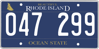 RI license plate 047299