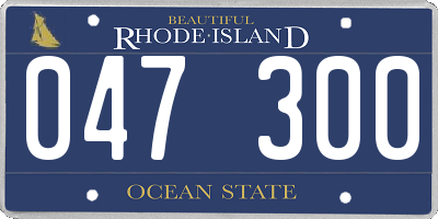 RI license plate 047300