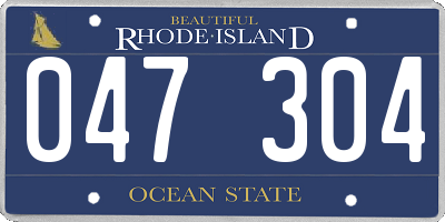 RI license plate 047304