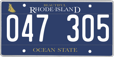 RI license plate 047305