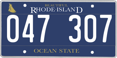 RI license plate 047307