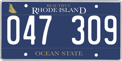 RI license plate 047309