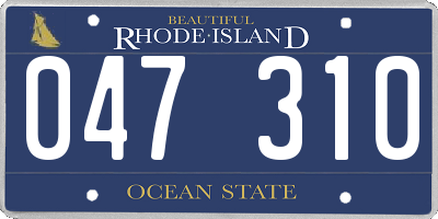 RI license plate 047310
