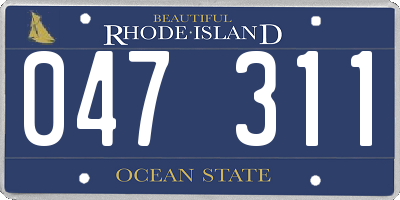 RI license plate 047311