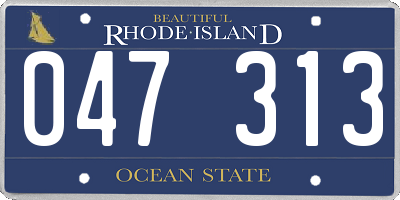 RI license plate 047313