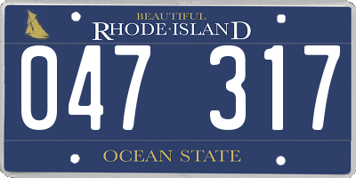 RI license plate 047317