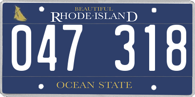 RI license plate 047318