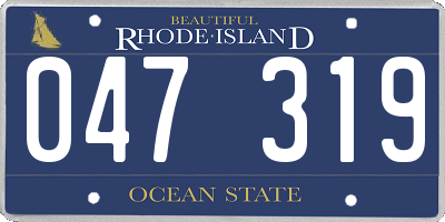 RI license plate 047319