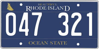 RI license plate 047321