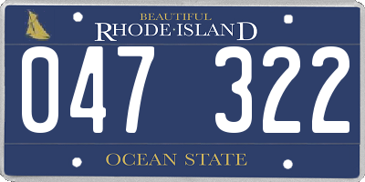 RI license plate 047322