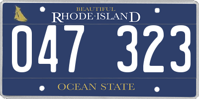 RI license plate 047323
