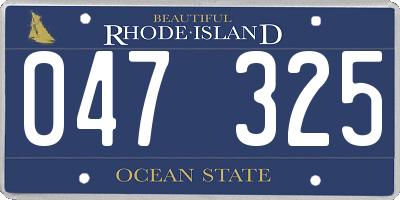 RI license plate 047325