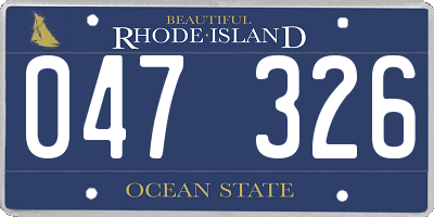 RI license plate 047326