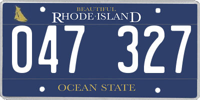 RI license plate 047327