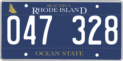 RI license plate 047328