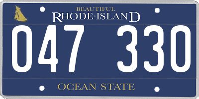 RI license plate 047330