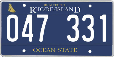 RI license plate 047331