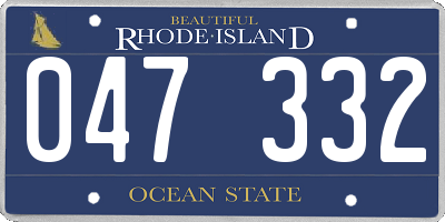 RI license plate 047332