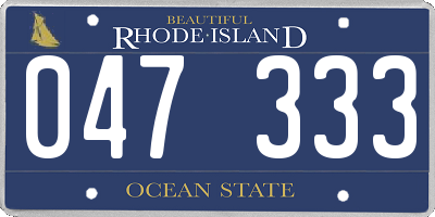 RI license plate 047333
